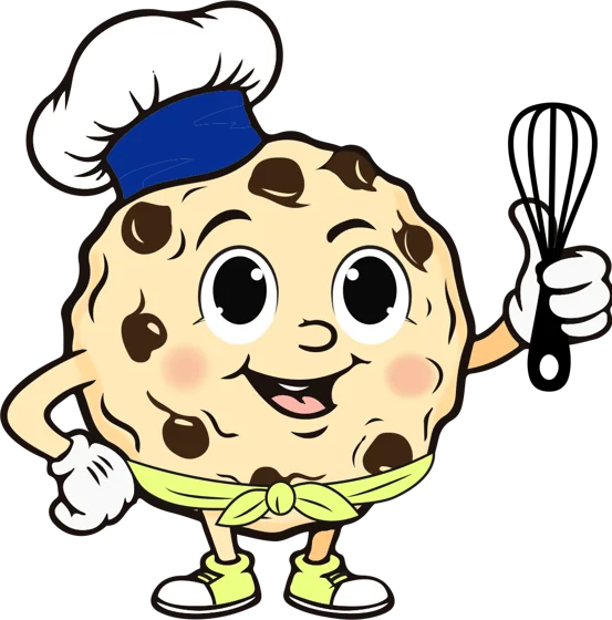 The Little Chef cookie mascot holding a whisk