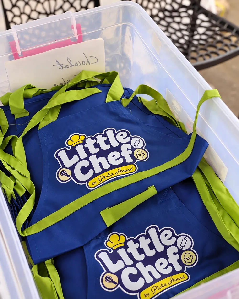 Little Chef aprons ready for the next visit