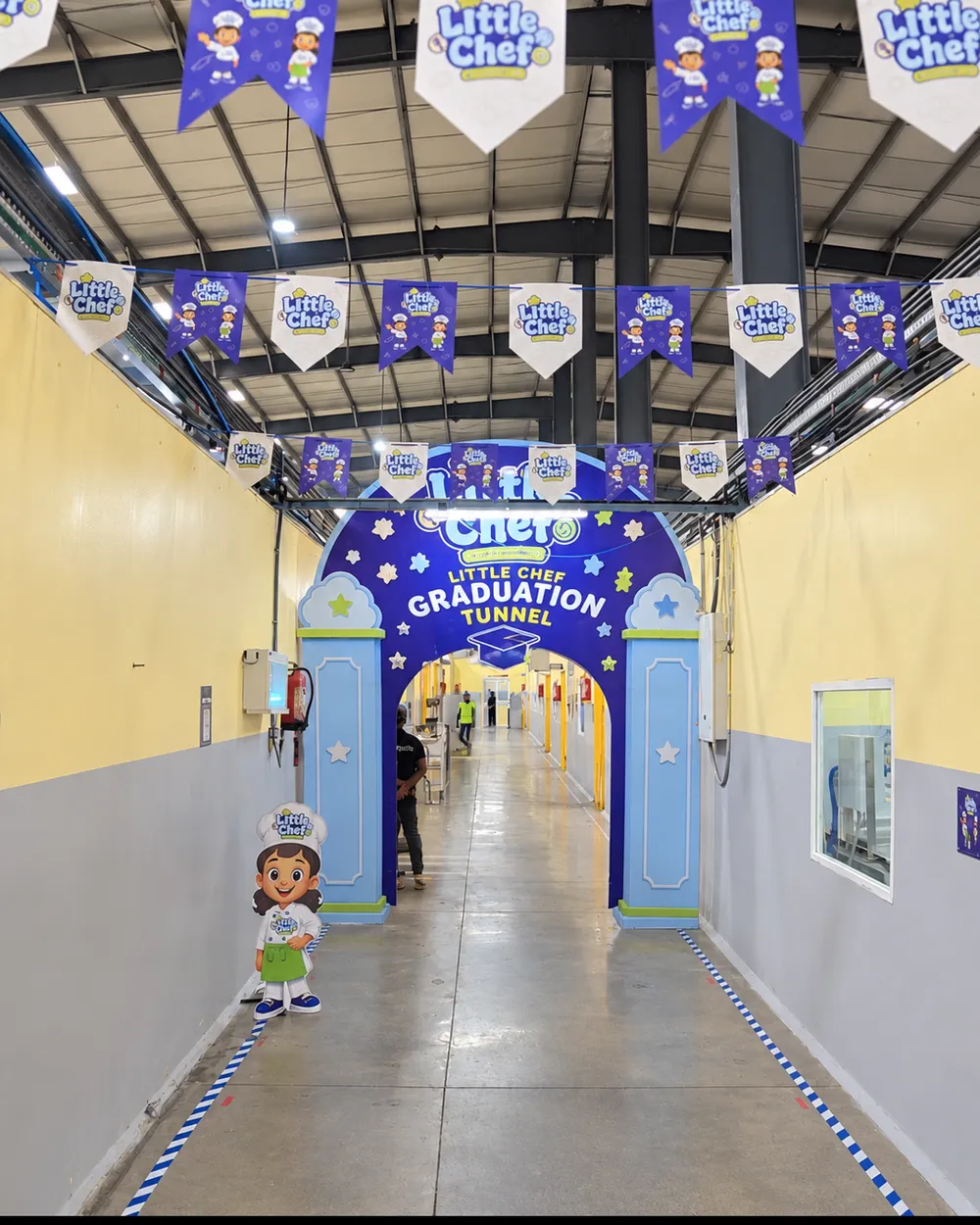 The Little Chef graduation tunnel inside the factory